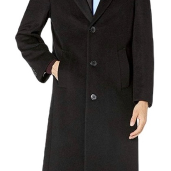 Prontomoda Men Sz. 46L charcoal grey Overcoat. Cashmere/Wool 3 Button, UnisexEUC - Picture 9 of 9